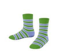FALKE Simple Stripes K Hp algodón puños en la suela 1 par, Calcetines para casa Unisex niños, Verde Vivid Green 7231, 39/42 EU
