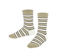 FALKE Simple Stripes K So algodón estampados 1 par, Calcetines Unisex niños, Beis Sand Melange 4650, 27-30
