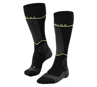 FALKE SK Energizing Wool M Kh lana hilo funcional con compresión 1 par, Calcetines de esquí Hombre, Negro Black-Lightning 3171, 43-46