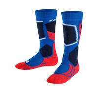 FALKE SK2 Intermediate K Kh lana hilo funcional gruesos cálidos 1 par, Calcetines de esquí Unisex niños, Azul Cobalt Blue 6941, 31-34