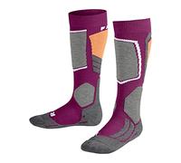 FALKE SK2 Intermediate K Kh lana hilo funcional gruesos cálidos 1 par, Calcetines de esquí Unisex niños, Morado Radiant Orchid 8692, 35-38