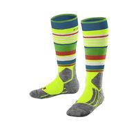 FALKE SK2 Intermediate K Kh lana hilo funcional gruesos cálidos 1 par, Calcetines de esquí Unisex niños, Amarillo Lightning 1690 Trend, 35-38
