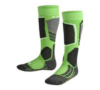 FALKE SK2 Intermediate K Kh lana hilo funcional gruesos cálidos 1 par, Calcetines de esquí Unisex niños, Verde Vivid Green 7231, 31-34