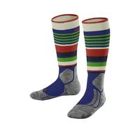 FALKE SK2 Intermediate K Kh lana hilo funcional gruesos cálidos 1 par, Calcetines de esquí Unisex niños, Azul Yve 6714 Trend, 35-38
