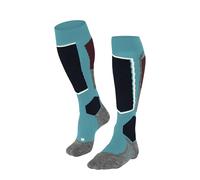 FALKE SK2 Intermediate W Kh lana hilo funcional gruesos cálidos 1 par, Calcetines de esquí Mujer, Turquesa Peacock Blue 6536, 37-38