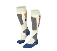 FALKE SK4 Advanced W Kh lana hilo funcional finos cálidos 1 par, Calcetines de esquí Mujer, Blanco Offwhite-Neon Red 2048-O, 35-36
