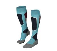 FALKE SK4 Advanced W Kh lana hilo funcional finos cálidos 1 par, Calcetines de esquí Mujer, Turquesa Peacock Blue 6536-O, 39-40