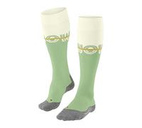 FALKE SK4 Advanced W Kh lana hilo funcional finos cálidos 1 par, Calcetines de esquí Mujer, Verde Quiet Green 7378 Snow-O, 37-38