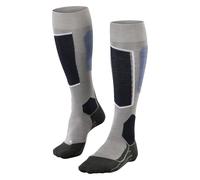 FALKE SK6 Pro M Kh lana hilo funcional finos cálidos 1 par, Calcetines de esquí Hombre, Gris Mid Grey Melange 3539, 42-43