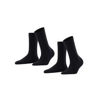 FALKE Softmerino Multipack W So lana algodón lisos 2 pares, Calcetines Mujer, Azul Dark Navy 6379, 37-38