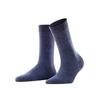 FALKE Softmerino W So lana algodón lisos 1 par, Calcetines Mujer, Azul Dark Blue Melange 6688, 41-42