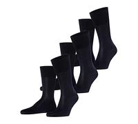 FALKE Tiago Multipack M So algodón fil d'Écosse sostenible lisos 3 pares, Calcetines Hombre, Azul Dark Navy 6375, 41-42