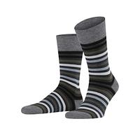 FALKE Tinted Stripe M So lana algodón estampados 1 par, Calcetines Hombre, Gris Asphalt Melange 3180, 43-46