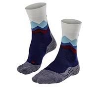 FALKE TK2 Explore Crest W So lana hilo funcional antiampollas gruesos 1 par, Calcetines para senderismo Mujer, Azul Dark Night 6177, 35-36
