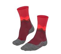 FALKE TK2 Explore Crest W So lana hilo funcional antiampollas gruesos 1 par, Calcetines para senderismo Mujer, Rojo Ruby 8830, 41-42