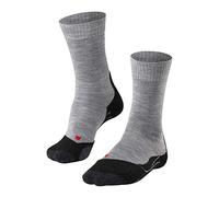 Falke Calcetines para senderismo Hombre TK2 Explore M So – Lana funcional antiampollas – Gris 39-41