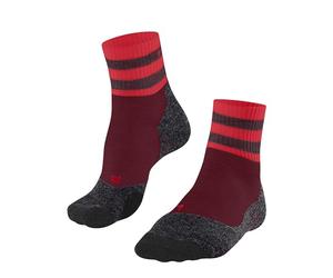 FALKE TK2 Explore Short W Sso lana hilo funcional antiampollas gruesos 1 par, Calcetines para senderismo Mujer, Rojo Fuego-Black 8078, 41-42