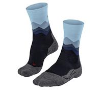 FALKE TK2 Explore W So lana hilo funcional antiampollas gruesos 1 par, Calcetines para senderismo Mujer, Azul Navy 6162 Crest-O, 35-36