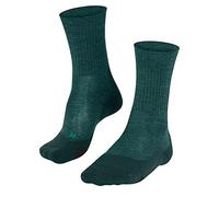 FALKE TK2 Explore Wool M So lana hilo funcional antiampollas gruesos 1 par, Calcetines para senderismo Hombre, Verde Holly 7385, 46-48