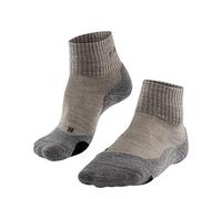 FALKE TK2 Explore Wool Short W Sso lana hilo funcional antiampollas gruesos 1 par, Calcetines para senderismo Mujer, Beis Kitt Mouline 4310, 35-36