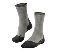 FALKE TK2 Explore Wool Silk M So lana hilo funcional antiampollas gruesos 1 par, Calcetines para senderismo Hombre, Gris Light Grey 3400, 42-43
