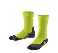 FALKE TK2 K So lana hilo funcional antiampollas gruesos 1 par, Calcetines para senderismo Unisex niños, Amarillo Lime 7601, 31-34