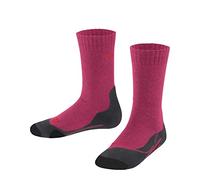 FALKE TK2 K So lana hilo funcional antiampollas gruesos 1 par, Calcetines para senderismo Unisex niños, Rojo Rose 8564, 31-34