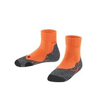 FALKE TK2 Short K Sso lana hilo funcional antiampollas gruesos 1 par, Calcetines para senderismo Unisex niños, Rosa Coral Rose 8151, 27-30