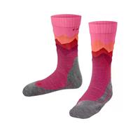 FALKE TK2 Trend Kids K So lana hilo funcional antiampollas gruesos 1 par, Calcetines para senderismo Unisex niños, Rojo Rose 8564, 35-38