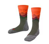 FALKE TK2 Trend Kids K So lana hilo funcional antiampollas gruesos 1 par, Calcetines para senderismo Unisex niños, Verde Olive 7830, 23-26