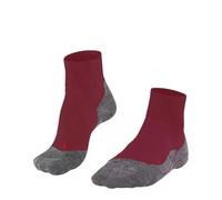 FALKE TK5 Wander Short M Sso lana hilo funcional antiampollas finos 1 par, Calcetines para senderismo Hombre, Rojo Cranberry-Black 8831, 39-41