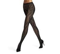 FALKE Tulip W Ti transparente estampadas 1 pieza, Pantimedias Mujer, Negro Black 3009, S