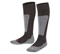 FALKE unisex niños Active Ski calcetines de esquí amortiguación media espinillera anti ampollas transpirable secado rápido regulación del clima antiolores lana hilo funcional 1 par