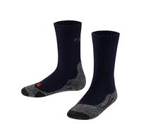 FALKE unisex niños TK2 calcetines para senderismo amortiguación media antiampollas cálido transpirable secado rápido regulación del clima antiolores lana hilo funcional 1 par