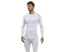 FALKE Warm Round Neck M L/s SH Hilo Funcional Secado rápido 1 Pieza, Capa de Base Superior Hombre, Blanco White 2860, S