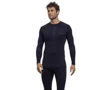FALKE Warm Round Neck M L/s SH Hilo Funcional Secado rápido 1 Pieza, Capa de Base Superior Hombre, Negro Black 3000, XL