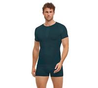 FALKE Warm Round Neck M S/s TS Hilo Funcional Secado rápido 1 Pieza, Capa de Base Superior Hombre, Verde Holly 7385, M