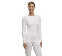 FALKE Warm Round Neck W L/s SH Hilo Funcional Secado rápido 1 Pieza, Capa de Base Superior Mujer, Blanco White 2860, L