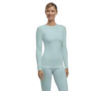 FALKE Warm Round Neck W L/s SH Hilo Funcional Secado rápido 1 Pieza, Capa de Base Superior Mujer, Verde Jade 7439, L