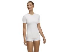 FALKE Warm Round Neck W S/s TS Hilo Funcional Secado rápido 1 Pieza, Capa de Base Superior Mujer, Blanco White 2860, XL