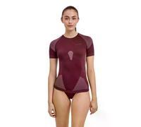 FALKE Warm Round Neck W S/s Ts hilo funcional secado rápido 1 pieza, Capa de base superior Mujer, Marrón Mahogany 8344, XL