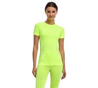 FALKE Warm Trend Round Neck W S/s Ts hilo funcional secado rápido 1 pieza, Capa de base superior Mujer, Amarillo Lightning 1690, L