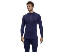 FALKE Warm Turtleneck M L/s SH Hilo Funcional Secado rápido 1 Pieza, Capa de Base Superior Hombre, Azul Space Blue 6116, M