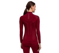 FALKE Warm Turtleneck W L/s SH Hilo Funcional Secado rápido 1 Pieza, Capa de Base Superior Mujer, Rojo Merlot 8117, L