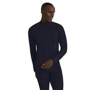 FALKE Wool-Tech High Zip Neck M L/s Sh lana hilo funcional secado rápido 1 pieza, Capa de base superior Hombre, Azul Space Blue 6116, XL