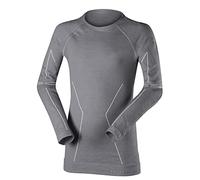FALKE Wool-Tech K L/s Sh lana hilo funcional secado rápido 1 pieza, Capa de base superior Unisex niños, Gris Grey-Heather 3757, 170-176