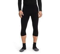 FALKE Wool-Tech Light 3/4 M Ti lana hilo funcional secado rápido 1 pieza, Capa de base inferior Hombre, Negro Black 3000, XL