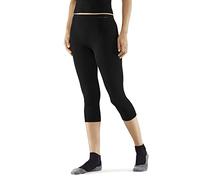 FALKE Wool-Tech Light 3/4 W Ti lana hilo funcional secado rápido 1 pieza, Capa de base inferior Mujer, Negro Black 3000, XS