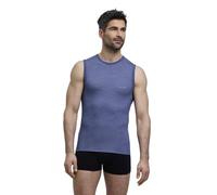 FALKE Wool-Tech Light M S/l Sh lana hilo funcional secado rápido 1 pieza, Capa de base superior Hombre, Azul Capitain 6751, L