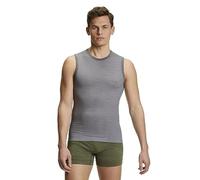 FALKE Wool-Tech Light M S/l Sh lana hilo funcional secado rápido 1 pieza, Capa de base superior Hombre, Gris Grey-Heather 3757, S